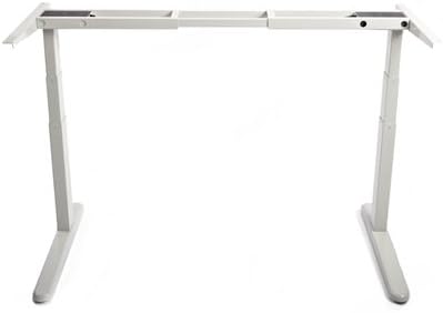 Fully Jarvis Standing Desk Frame Only - Supports Tops from 44" to 82" Wide and 27" to 36" deep - Electric Adjustable Desk Height from 24.5" to 50" with Memory Preset Controller (White Frame)