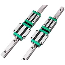 Linear Guides Kit 2PCS HGR15 HGR20 HGR25 HGR30 Guide Rail Square 4PCS HGH/HGW Carriage Slides (Color : 2 Rails 4 HGW20CC, Size : 1300mm)