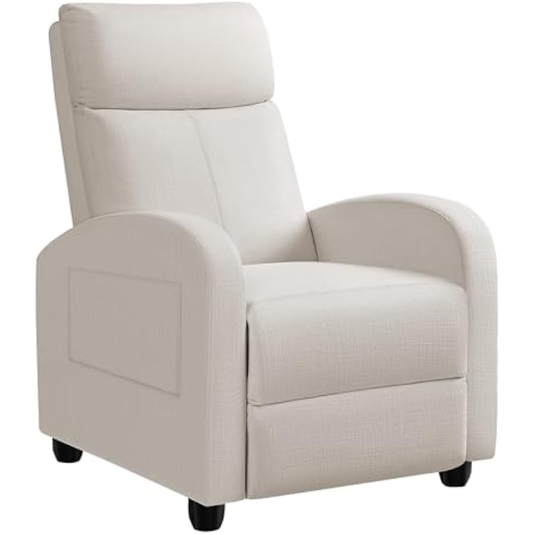JUMMICO Recliner Chair Adjustable Home Theater Single Recliner Sofa Furniture with Thick Seat Cushion and Backrest Modern Living Room Recliners Fabric, Beige