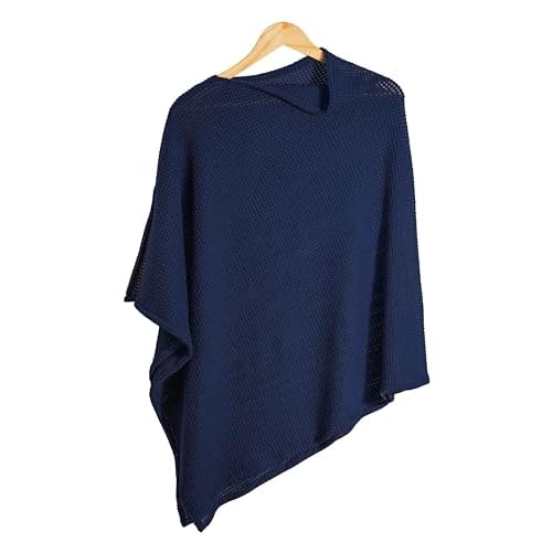 Navy Blue Nursing Cover for Breastfeeding, Soft Breathable Privacy Poncho, Portable Breast Feeding Covers for Women