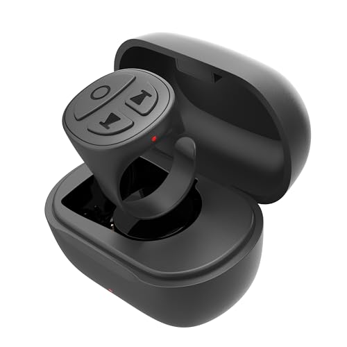 Tiktok Scrolling Ring, Bluetooth Camera Remote Control, Scrolling Ring Remote for iPhone TikTok FB YouTube IG Android Phone, Fingertip Wireless Scroller Page Turner Black