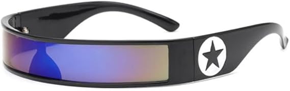 Pub Rimless Futuristic Wrap Around Sunglasses Rectangular Small Frame One-piece Sunglasses Anti Ultraviolet Sunglasses