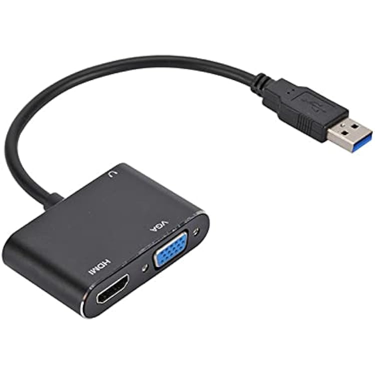 VALINK USB to HDMI VGA Adapter, Multi-Monitor Adapter USB to VGA Compatible with HDMI Converter Display Video Adapter Converter For Computer