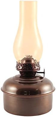 Oil Lamps - Brass Dorset Table Lamp (8", Antique with Amber Glass)