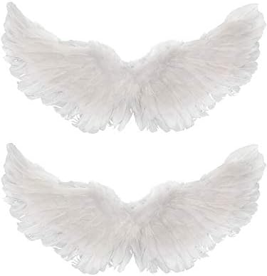 Gejoy Angel Wings 2 Pack Feather Halloween Costume for Women Girls