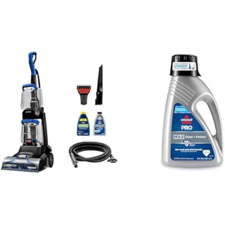 BISSELL TurboClean Pet XL Upright Carpet Cleaner, Upholstery Tough Stain Tool & Formula included, 3746  Bissell 78H63 Deep Clean Pro 4X Deep Cleaning Concentrated Carpet Shampoo, 48 ounces - Silver