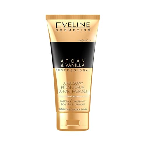 Eveline Professional Luxury Hands & Nails Cream-Serum Argan & Vanilla, 3.38 Fluid Ounce