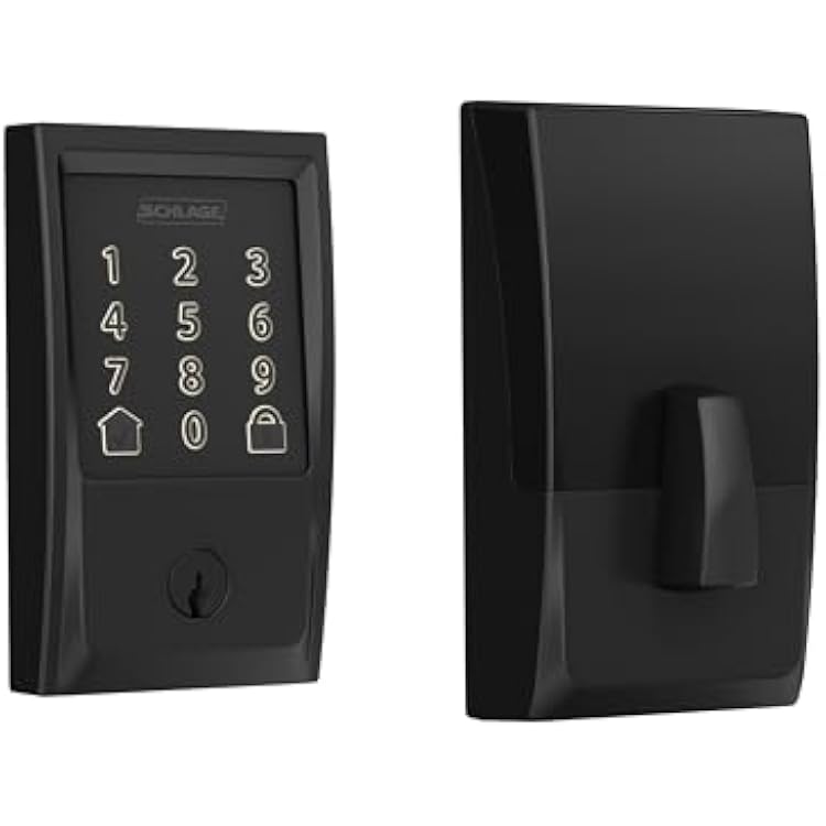 Schlage Encode Smart Wi-Fi Deadbolt Lock with Touchscreen Keypad, Keyless Front Door Entry, App Control, Alexa, Google Home and Airbnb Compatible, Matte Black, BE489WB CEN 622