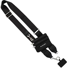 Save the Girls Clip and Go Phone Strap Solid (Black - Black Pouch) - Crossbody Phone Strap Chain with Zipper Wallet Pouch Phone Lanyard with Zippered Pouch