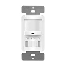 TOPGREENER in Wall PIR Motion Sensor Light Switch, Single Pole Occupancy Sensor Switch, Motion Sensor Switch, Need Neutral Wire, On/Off Override, 4A, 500W, TSOS5-W, 1Pack, White