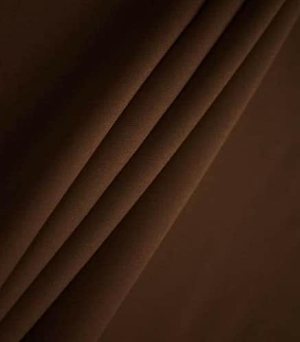 1 Yard, 60 Width Brown Poplin Fabric by The Yard, Solid Poly Poplin, 100% Polyester