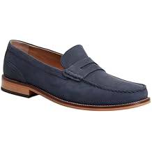 Navy Nubuck Garfield Loafers by Base London