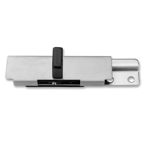 Surface Mount Slide Latch with Keeper, Stainless Steel Bathroom Stall Door Lock, ADA Compliant Toilet Partition Hardware - 0909