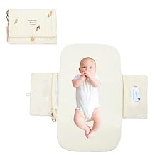 Portable Diaper Changing Pad, with, for Newborn Girl & Boy with Smart Wipes Pocket, Easy-Clean, Waterproof, Soft, Comfortable Foldable Baby Changing Pad (Bear)