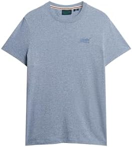 Superdry Mens Essential Logo EMB T-Shirt, Bay Blue Marl
