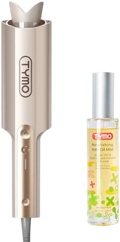 TYMO Defined Curl & Shine Duo, CURLPRO Plus Automatic Curling Iron + Argan Oil Spray, 2-Step Kit for Silky, Glossy, Frizz-Free Curls, Adds Bounce & Smooth Finish