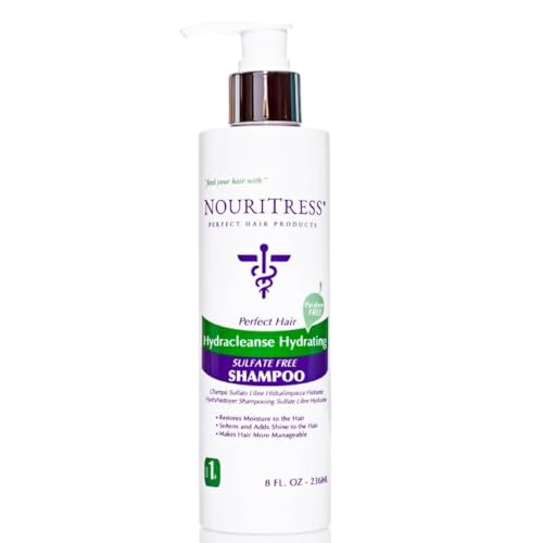 NouriTress HydraCleanse Sulfate Free Shampoo | Natural Ingredients | Softens Hair | Reduces Breakage & Shedding | Safe for Sensitive Scalps | Supports Color Longevity | Provides Moisture & Hydration