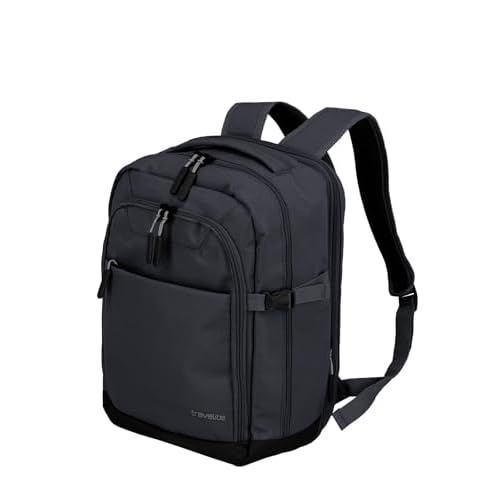 travelite carry on backpack, RyanAir dimensions, kick off, laptop backpack 13 inches, practical backpack with expansion pleat  clip function, 40 cm, 20 - 23 liters, Danthrazit, 40, Classic