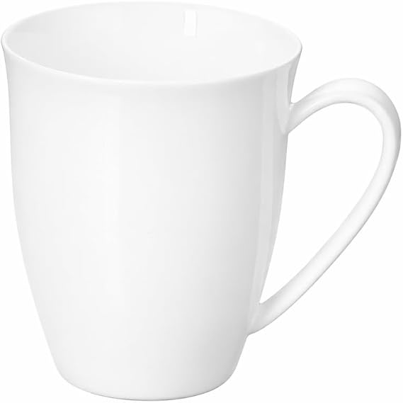 İngiliz Beyaz Porselen Kupa 380ml Mug Tekli Yuvarlak