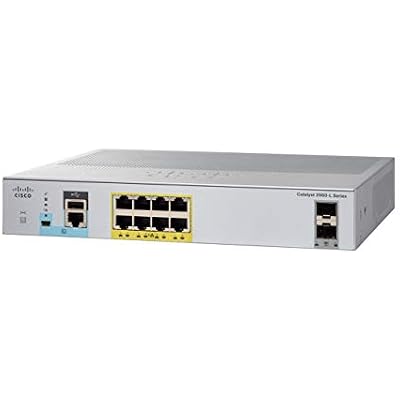 Cisco Catalyst 2960CX-8PC-L Network Switch, 8 Gigabit Ethernet Ports, 8 PoE Outputs, 124W PoE Budget, 2 1G SFP and 2 1G Copper Uplinks, Enhanced WS-C2960CX-8PC-L