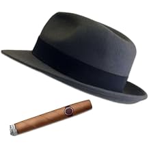 Fedora and Cigar Window Decal,Driving Fake with Fedora Hat and Cigar Car Stickers,Funny Hat and Cigar Sticker for Trucks, Van, Suvs, Racing, Car Decor