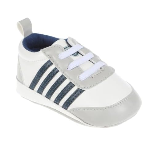 K-Swiss Infant Shoe - Boys Athletic Crib Soft Bottom Baby Shoes - Sneakers and First Walking Shoes for Babies, Grey, 3