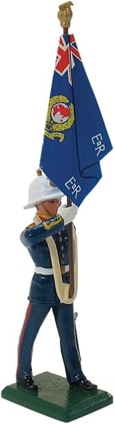 W. Britain Ceremonial Series 43078 British Royal Marine Regimental Standard Bearer 1:32 Scale Metal