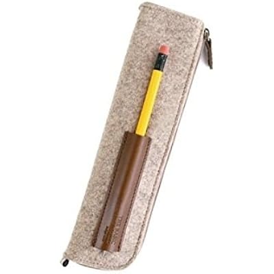 The Basic Felt Beauty Cosmetic Bag Small Tool Pouch Pencil Case - Beige