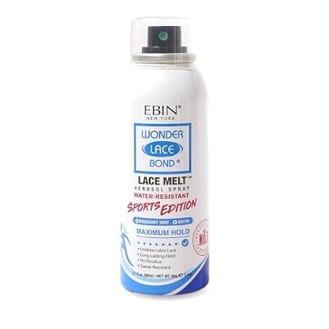 EBIN NEW YORK Wonder Lace Bond Melt Spray 2.7 Fl Oz Sports Edition Maximum Hold Melting Spray For Lace Wigs Seamless Wig Application for Active Lifestyles and Daily Wear - Rosemary Mint + Biotin | Maximum Hold Lace Melting Spray, Water Resistant, Rosemary Mint & Biotin, Glueless Finish