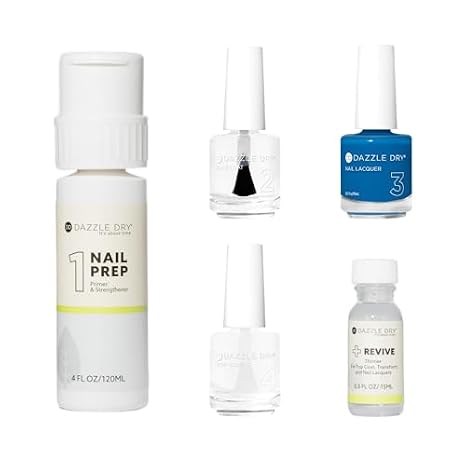 Dazzle Dry Full System Kit - Memory Lane - A medium azure blue. Full coverage. Cream. (5 Piece Kit)