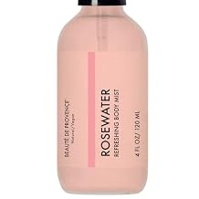BEAUTE DE PROVENCE | Rosewater Refreshing Body Mist Spray | Conditions and Tones for a Glowing Complexion, Minimizes Pores, Instant Burst of Radiance | 4 FL OZ