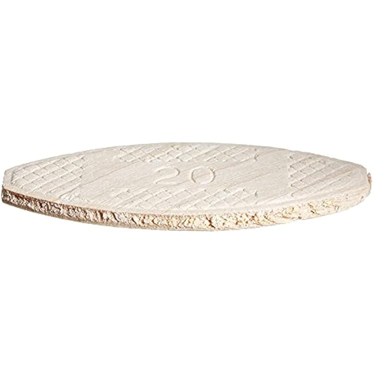 Wolfcraft 2992405 100-Pack #20 1516 in 24 mm x 2 14 in 57 mm Beech Wood Biscuit