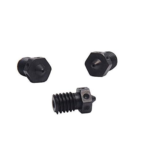 4pcs Hardened Steel Nozzles V6 Nozzle 0.4mm Compatible with V6 Hotend Prusa i3 MK3 MK3S Prusa mini Anycubic Mega 3D Printer Printing PEI PEEK or Carbon Fiber Filament (4x0.4mm)