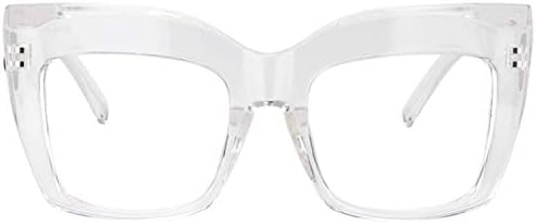 Zeelool Vintage Oversized Thick Cat Eye Glasses for Women with Non-prescription Clear Lens FP0668