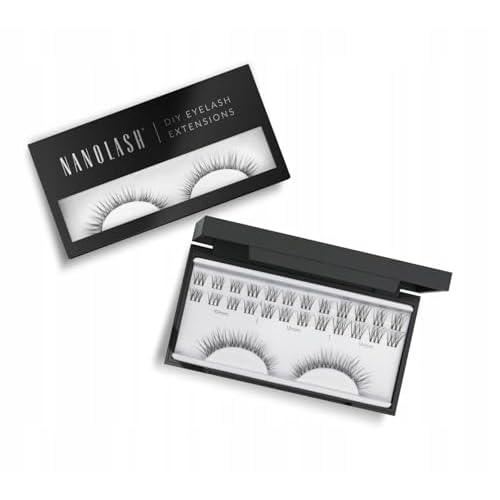 Nanolash DIY Eyelash Extensions 36 pcs - cluster lashes DIY, cluster false eyelashes for lash extensions at home, individual cluster lashes Black, INNOCENT