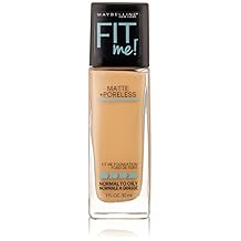 Maybelline New York Fit Me Matte Plus Poreless Foundation Makeup, Rich Tan, 1 Fluid Ounce