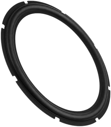 Zerone Speaker Rubber Surround, 12inch Perforated Rubber Rings Replacement Parts for Speaker Repair or DIY (Black)