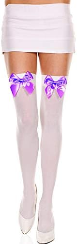 DSORVICD Women's Thigh High Stockings with Bow Opaque Over The Knee Socks Sexy Lingerie Stocking