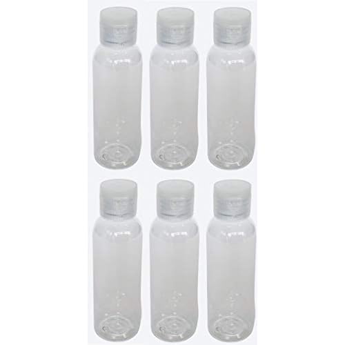 SAMA 4 oz Clear Plastic Bottles with Flip Cap | 6 Pack