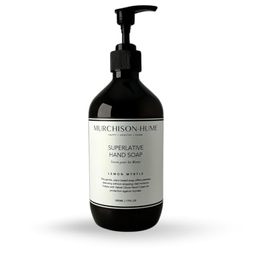 Murchison-Hume Lemon Myrtle Hand Soap | Superlative Plant-Based Formula with Elegant Refillable Pump Dispenser | Soft & Hydrated Hands | SLS-Free, Paraben-Free & Cruelty-Free | 16 fl oz