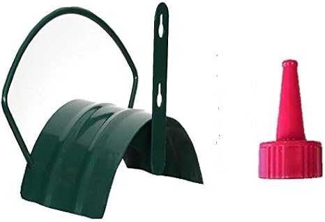 Garden Hose Holder Deluxe Metal Wall Mount Water Hose Hanger Heavy-Duty Organizer Weather Proof with Nozzle
