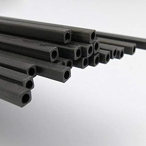 Carbon Fiber Square Tube L 500mm Outer Diameter 2mm 2.5mm 3mm 4mm 5mm 6mm 8mm 10mm Square Pipe (2Pcs 6.0x4.0x500mm)