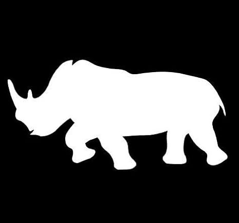 Rhino Rhinoceros Horn Decal Sticker, Die Cut Vinyl Decal for Windows, Cars, Trucks, Tool Boxes, laptops, MacBook - virtually Any Hard, Smooth Surface