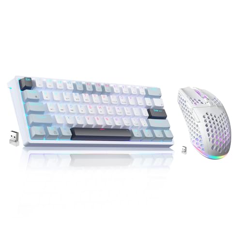 SOLAKAKA 60 Percent Keyboard and tri Mode Wireless Gaming Mouse