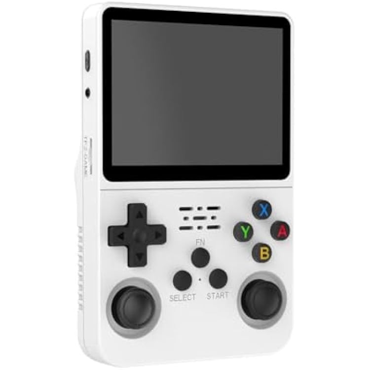 Retro Handheld Game Console, Open Source R36S Video Game Console Linux System 3.5 Inch IPS Screen, Portable Pocket Video Player with 64G128G TF Card, White