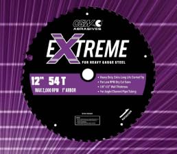 CGW Abrasives Extreme Saw Blade Ferrous Cermet 45405 Heavy Guage Steel 14" x 66T Size 1" Arbor 1/8"-1/2" Thick (1 Pack)