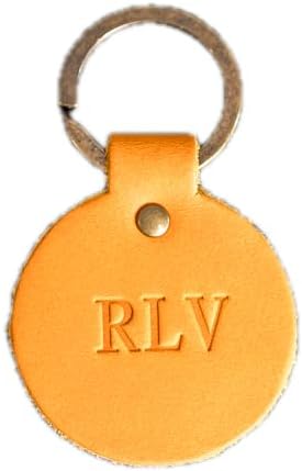 Ox & Pine Round Keychain | Personalized Premium Leather Keychain | Custom Key Fob