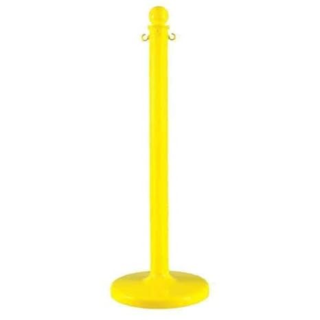 Mr. Chain Stanchion, Yellow, 2.5 in, 6 Pack (96402-6) | Lightweight plastic, crowd control stanchion, events and facilities, sand-fillable base for stability, made in USA
