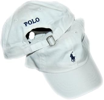 Ralph Lauren Polo Baseball Cap White/Navy Pony (4-7)
