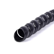 Spiral Protector Flexible Spiral Wrap Winding Cable Protector Line 8mm 10mm 16mm 22mm 28mm Cable Sleeve Cover Tube Wire Organizer Pipe Protection Wraps Cable(Black,ID 28mm 5 Meters)